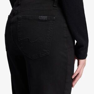 7 For All Mankind NWT High Rise Super Skinny Black Coated Jeans Size 34